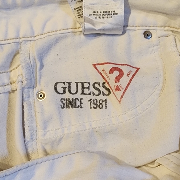 Guess Jeans Daredevil Skinny Leg White Denim With Stretch Size 28 - Picture 8 of 10